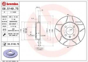 Тормозной диск 08.5149.75 BREMBO