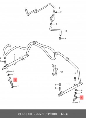 Клапанная форсунка 99760512300 PORSCHE