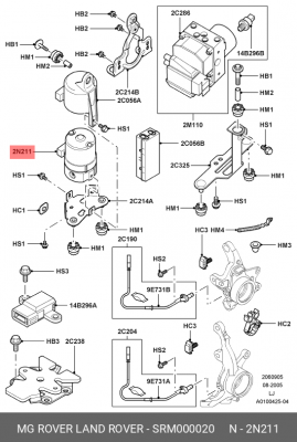 Гидравлический насос, регулировка динамики движения SRM000020 MG ROVER LAND ROVER