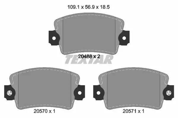 Комплект тормозных колодок, диско 2048802 TEXTAR