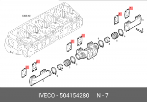 Прокладка, выпускной коллектор 504154280 IVECO