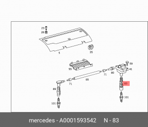 Наконечник свечи зажигания A 000 159 35 42 MERCEDES BENZ