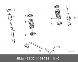 Амортизатор подвески 31 32 1 124 738 BMW