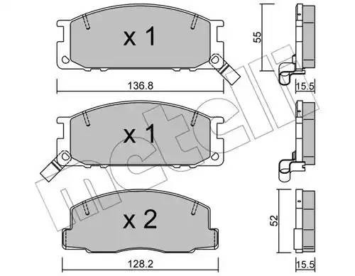 Комплект тормозных колодок, диско 22-0280-0 METELLI