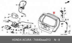 Уплотнитель крышки багажника 74440SAA013 HONDA