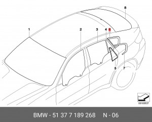 Стекло боковое 51 37 7 189 268 BMW