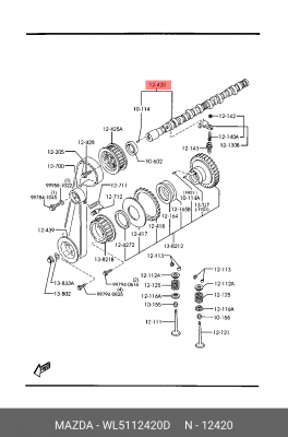 Распредвал WL5112420D MAZDA