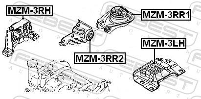Подушка двигателя MZM-3LH FEBEST