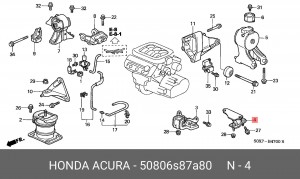 Подвеска, двигатель 50806-S87-A80 HONDA