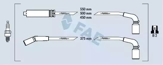 Ккомплект проводов зажигания 83562 FAE