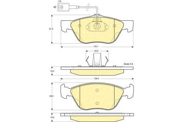Комплект тормозных колодок, диско 6113622 GIRLING