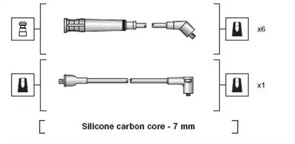 Ккомплект проводов зажигания 941318111033 MAGNETI MARELLI