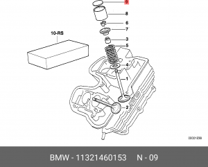 Регулировочная прокладка, зазор в клапанном приводе 11 32 1 460 153 BMW