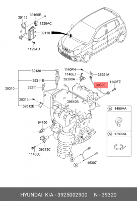 Датчик детонации 3925002900 HYUNDAI KIA