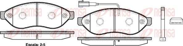 Комплект тормозных колодок, диско 123701 REMSA