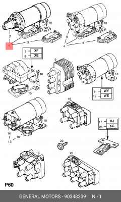 Катушка зажигания 90348339 GENERAL MOTORS