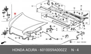 Капот двигателя 60100S9A000ZZ HONDA