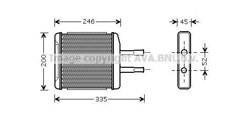 Теплообменник, отопление салона DW6059 AVA