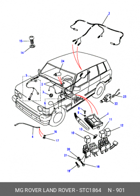Датчик, частота вращения колеса STC1864 LAND ROVER