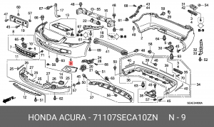 Накладка противотуманной фары 71107SECA10ZN HONDA