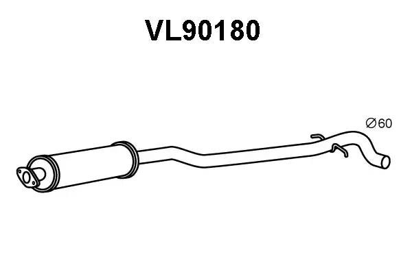 Средний глушитель выхлопных газов VL90180 VENEPORTE