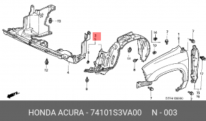Подкрылок 74101S3VA00 HONDA
