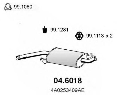Средний глушитель выхлопных газов 046018 ASSO