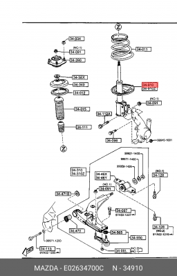 Амортизатор подвески E026-34-700C MAZDA