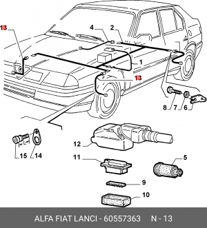 Датчик, частота вращения колеса 60557363 ALFA FIAT LANCIA