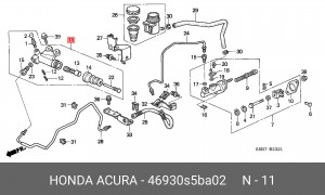 Рабочий цилиндр, система сцепления 46930S5BA02 HONDA