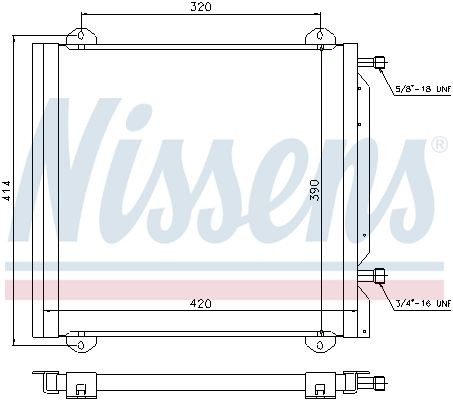 Конденсатор, кондиционер 940026 NISSENS