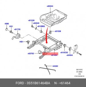 Поликлиновой ремень 3S51B61464BA FORD