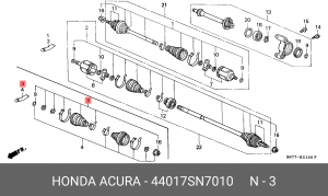 Комплект пылника, приводной вал 44017SN7010 HONDA