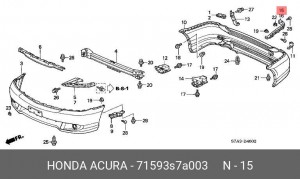 Кронштейн крепления бампера 71593S7A003 HONDA