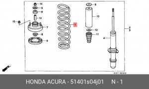 Пружина подвески 51401S04J01 HONDA