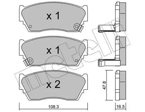 Комплект тормозных колодок, диско 22-0246-1 METELLI