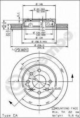 Тормозной диск 09.7820.10 BREMBO