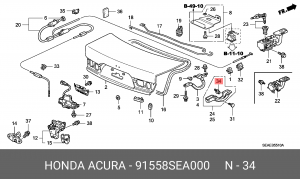 Клипса крепежная 91558SEA000 HONDA