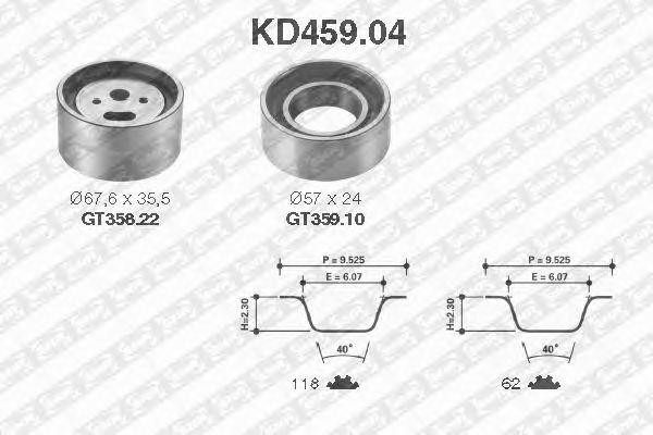 Комплект ремня ГРМ KD459.04 NTN SNR