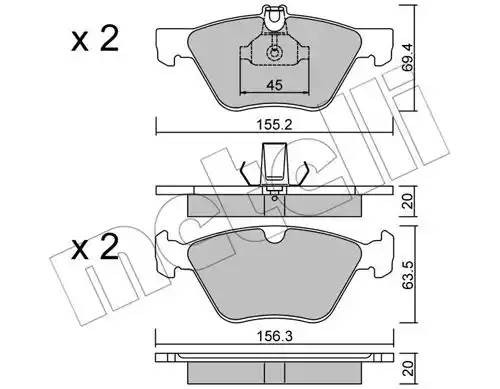Комплект тормозных колодок, диско 22-0252-0 METELLI