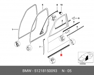 Уплотнитель 51 21 8 150 093 BMW