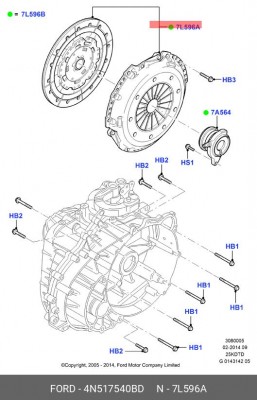 Комплект сцепления 4N51-7540-BD FORD