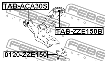 Сайлентблок TAB-ZZE150B FEBEST