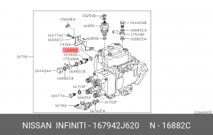 Прокладка 16794-2J620 NISSAN
