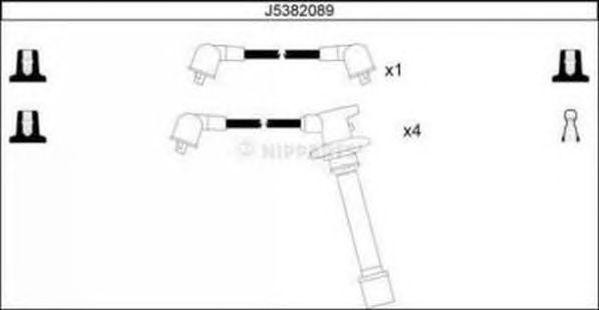 Ккомплект проводов зажигания J5382089 H B JAKOPARTS NIPPARTS