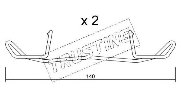 Комплектующие, колодки дискового тормоза KIT098 TRUSTING
