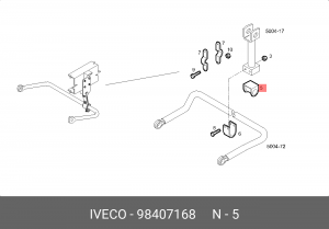 Подвеска, стабилизатор 98407168 IVECO