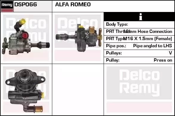 Гидравлический насос, рулевое управление DSP066 DELCO REMY