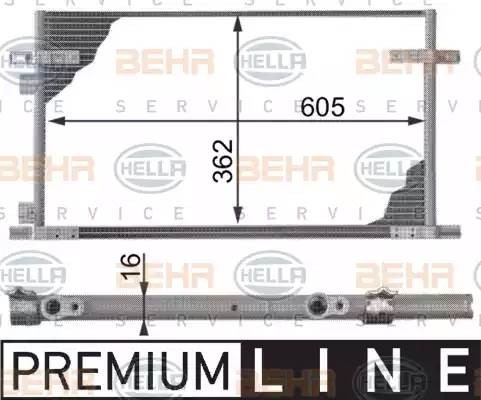 Конденсатор, кондиционер 8FC351300011 HELLA
