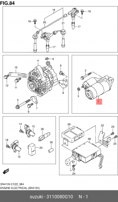 Стартер 31100-80G10 SUZUKI